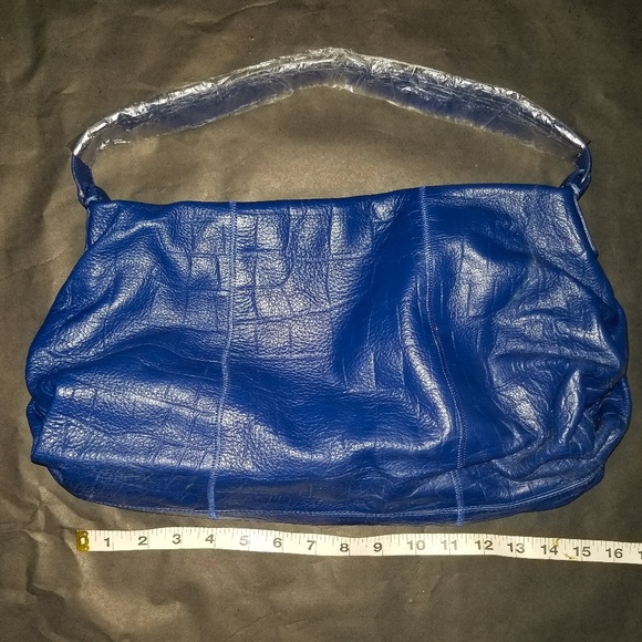 CHI by Falchi | Carlos Falchi Blue Handbag Tote - Picture 6 of 8